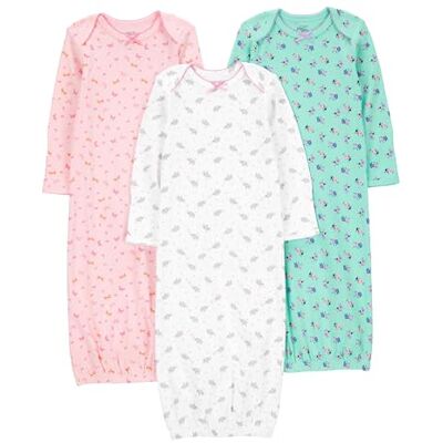 Simple Joys by Carter's Carter's Simple Joys Nachthemd, für Babys, Mädchen, Baumwolle, 3 Stück ,Pink/Mint/White ,0-3 Months Simple Joys by Carter's Carter's Simple Joys Nachthemd, für Babys, Mädchen, Baumwolle, 3 Stück ,Pink/Mint/White ,0-3 Months