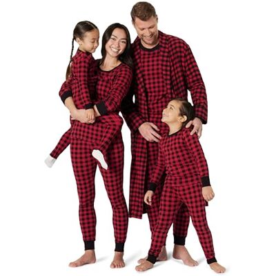 Amazon Essentials Unisex Kinder Passende Weihnachts-Pyjama-Sets für die ganze Familie, Klassisches Buffalo-karo, 6-7 Jahre Amazon Essentials Unisex Kinder Passende Weihnachts-Pyjama-Sets für die ganze Familie, Klassisches Buffalo-karo, 6-7 Jahre