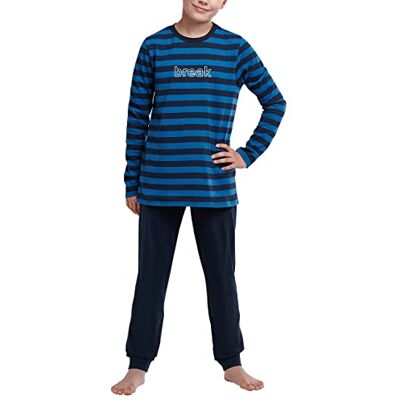 Schiesser Jungen Schlafanzug Set lang 100% Organic Bio Baumwolle Größe 140 bis 176, blau_173848, 140 Schiesser Jungen Schlafanzug Set lang 100% Organic Bio Baumwolle Größe 140 bis 176, blau_173848, 140