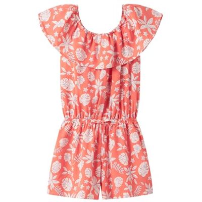 NAME IT Mädchen Nkfvinaya Ss Playsuit Fffff Noos, Fusion Coral, 146 cm NAME IT Mädchen Nkfvinaya Ss Playsuit Fffff Noos, Fusion Coral, 146 cm