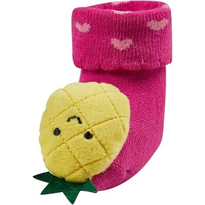 Sterntaler Baby Rasselsocken Ananas – Baby-Socken mit Umschlag, Innenfrottee, Ananas-Figur und integrierter Rassel, Purpur, Größe 16 Sterntaler Baby Rasselsocken Ananas – Baby-Socken mit Umschlag, Innenfrottee, Ananas-Figur und integrierter Rassel, Purpur, Größe 16