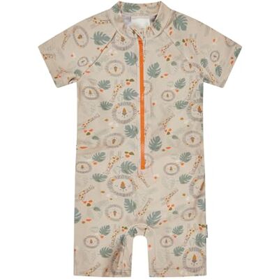 Sterntaler Schwimmanzug Safari – Baby- & Kinder-Schwimmanzug aus Bademodenstoff mit Elasthan, Kurzarm, Safari-Muster, Reißverschluss vorne, Stehkragen, Windeleinsatz, beige, Größe 92 Sterntaler Schwimmanzug Safari – Baby- & Kinder-Schwimmanzug aus Bademodenstoff mit Elasthan, Kurzarm, Safari-Muster, Reißverschluss vorne, Stehkragen, Windeleinsatz, beige, Größe 92