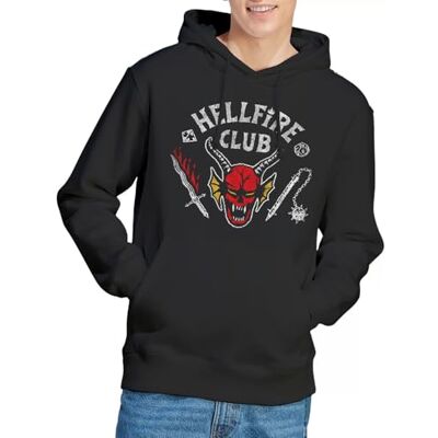 Stranger Things Hellfire Club Invert Unisex Hoodie, Schwarz, XXL Stranger Things Hellfire Club Invert Unisex Hoodie, Schwarz, XXL