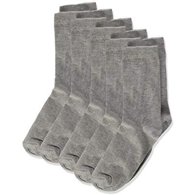 MINYMO Mädchen Ankle -Solid (5-pack) Socken, Light Grey Melange, 23-26 EU MINYMO Mädchen Ankle -Solid (5-pack) Socken, Light Grey Melange, 23-26 EU