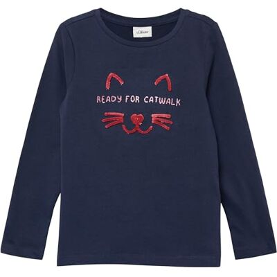 s.Oliver Junior Mädchen Langarm-Shirt – Jersey, Glitzerprint s.Oliver Junior Mädchen Langarm-Shirt – Jersey, Glitzerprint