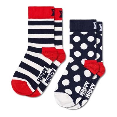 Happy Socks Jungen 2-pack Kinder Stripe Socken, Multicolour, 2-3 Jahre EU Happy Socks Jungen 2-pack Kinder Stripe Socken, Multicolour, 2-3 Jahre EU