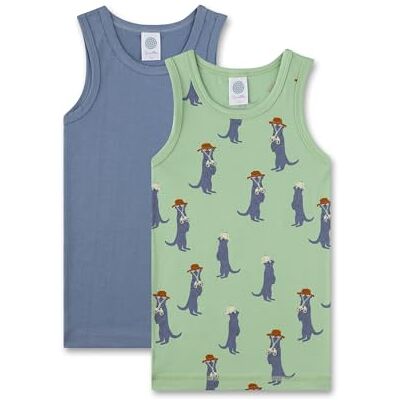 Sanetta Jungen-Unterhemd (Doppelpack) grün & blau Hochwertiges und nachhaltiges Unterhemd für Jungen aus Baumwoll-Mix. Inhalt: 2er Set Unterwäsche für Jungen 104 Sanetta Jungen-Unterhemd (Doppelpack) grün & blau Hochwertiges und nachhaltiges Unterhemd für Jungen aus Baumwoll-Mix. Inhalt: 2er Set Unterwäsche für Jungen 104