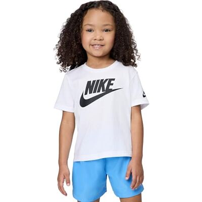 NIKE Unisex Kinder Futura Evergreen T-Shirt, Weiß, 5-6 Jahre EU NIKE Unisex Kinder Futura Evergreen T-Shirt, Weiß, 5-6 Jahre EU