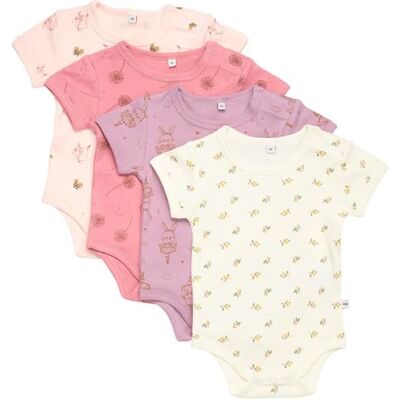 PIPPI Unisex Baby Body SS AO-printed (4-pack) Formender Body, Quail, 86 PIPPI Unisex Baby Body SS AO-printed (4-pack) Formender Body, Quail, 86