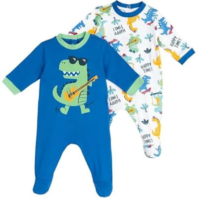 Chicco , Set aus Baumwoll-Stramplern mit Füßen, Baby-Komplettset für Jungen und Mädchen, Designed in Italy Chicco , Set aus Baumwoll-Stramplern mit Füßen, Baby-Komplettset für Jungen und Mädchen, Designed in Italy