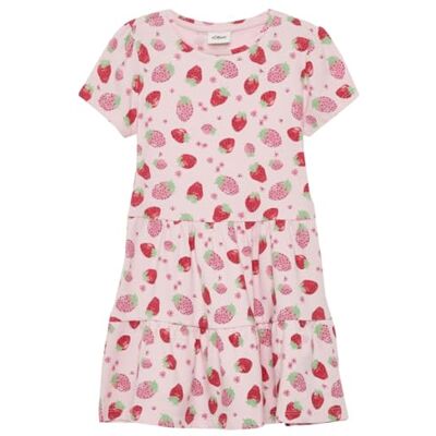 s.Oliver Junior Mädchen Kleid – Jersey, Puffärmel, All-Over-Print s.Oliver Junior Mädchen Kleid – Jersey, Puffärmel, All-Over-Print