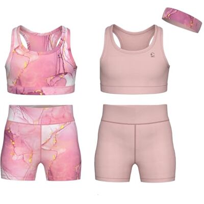 Essenclo Girls Clothing Athletic Sets Sleeveless Crop Tank Tops & Bike Shorts Cheer, Gymnastics, Volleyball Size 3-16 (5 Pcs) E2108 Set-15-11-12 Essenclo Girls Clothing Athletic Sets Sleeveless Crop Tank Tops & Bike Shorts Cheer, Gymnastics, Volleyball Size 3-16 (5 Pcs) E2108 Set-15-11-12