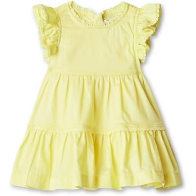 Amazon Essentials x Sofia Grainge Mädchen Lässiges Kleid aus gewebtem Baumwollsatin im Fit-and-Flare-Schnitt, Hellgelb, 24 Monate Amazon Essentials x Sofia Grainge Mädchen Lässiges Kleid aus gewebtem Baumwollsatin im Fit-and-Flare-Schnitt, Hellgelb, 24 Monate
