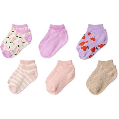 Amazon Essentials Mädchen No-Show-Socken Mit Muster, 6 Paar, Purpur Früchte/Rosa, Small (2-4 Jahre) Amazon Essentials Mädchen No-Show-Socken Mit Muster, 6 Paar, Purpur Früchte/Rosa, Small (2-4 Jahre)
