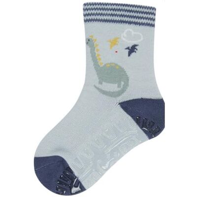 Sterntaler Fliesen Flitzer AIR Jungen – Baby- und Kinder Stoppersocken mit Motiv Dino – trageangenehm mit Frottee im Sohlenbereich – hoher Baumwollanteil – graublau, Gr. 24 Sterntaler Fliesen Flitzer AIR Jungen – Baby- und Kinder Stoppersocken mit Motiv Dino – trageangenehm mit Frottee im Sohlenbereich – hoher Baumwollanteil – graublau, Gr. 24
