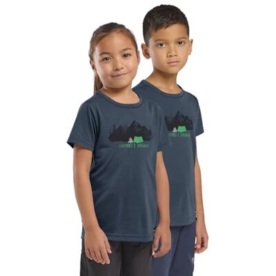Jack Wolfskin Jungen Hiking Graphic T Kids T-Shirt, Print Midnight Sky, 128 Jack Wolfskin Jungen Hiking Graphic T Kids T-Shirt, Print Midnight Sky, 128