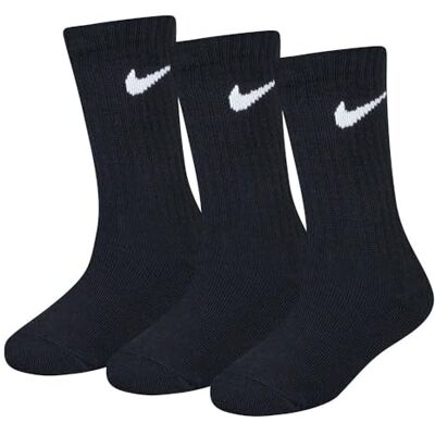 NIKE Unisex Kinder Basic Pack Crew 3pk Socken, Schwarz, 4-5 Jahre EU NIKE Unisex Kinder Basic Pack Crew 3pk Socken, Schwarz, 4-5 Jahre EU
