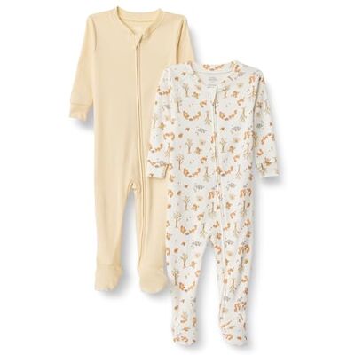Amazon Essentials x Sofia Grainge Unisex Baby Eng anliegender Pyjama aus Baumwolle mit Fuß, 2er-Pack, Elfenbein Eichhörnchen-Picknick, 24 Monate Amazon Essentials x Sofia Grainge Unisex Baby Eng anliegender Pyjama aus Baumwolle mit Fuß, 2er-Pack, Elfenbein Eichhörnchen-Picknick, 24 Monate