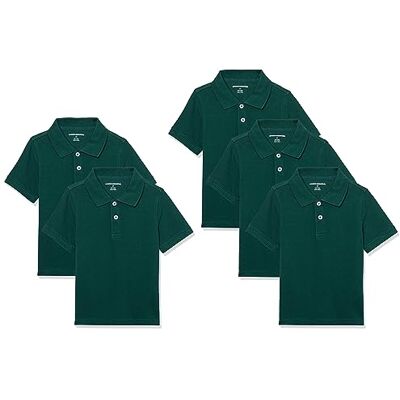 Amazon Essentials Jungen Kurzärmlige Piqué-Poloshirts Für Schuluniformen, 5er Pack, Dunkelgrün, 2 Jahre Amazon Essentials Jungen Kurzärmlige Piqué-Poloshirts Für Schuluniformen, 5er Pack, Dunkelgrün, 2 Jahre