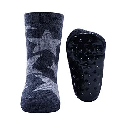EWERS Stoppersocken Sterne, Socken mit Antirutschsohle für Mädchen und Jungen, Anti-Rutsch-Socken mit Gummisohle, MADE IN GERMANY, 1 Paar rutschfeste Kindersocken, Grau, Größe 23-24 EWERS Stoppersocken Sterne, Socken mit Antirutschsohle für Mädchen und Jungen, Anti-Rutsch-Socken mit Gummisohle, MADE IN GERMANY, 1 Paar rutschfeste Kindersocken, Grau, Größe 23-24