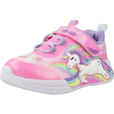 Skechers Mädchen Unicorn Chasersneakers Lässig, hell, mit Pailletten verziert, adaptiver Verschluss, gepolsterte Innensohle Skechers Mädchen Unicorn Chasersneakers Lässig, hell, mit Pailletten verziert, adaptiver Verschluss, gepolsterte Innensohle