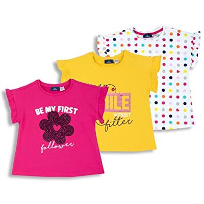 Chicco , Mädchen T-Shirt, 3er-Set Kurzarmshirts, Aus 100% Baumwolle, Für Modische Frühlings- Und Sommeroutfits, Kleidung Für Mädchen Und Jugendliche Chicco , Mädchen T-Shirt, 3er-Set Kurzarmshirts, Aus 100% Baumwolle, Für Modische Frühlings- Und Sommeroutfits, Kleidung Für Mädchen Und Jugendliche