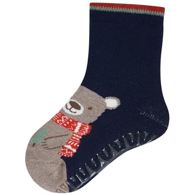 Sterntaler Fliesen Flitzer SOFT Unisex – Stoppersocken Weihnachten mit Motiv Bär – weich mit Innenfrottee – hoher Baumwollanteil – Baby- und Kinder Haussocken rutschfest – marine, Gr. 28 Sterntaler Fliesen Flitzer SOFT Unisex – Stoppersocken Weihnachten mit Motiv Bär – weich mit Innenfrottee – hoher Baumwollanteil – Baby- und Kinder Haussocken rutschfest – marine, Gr. 28