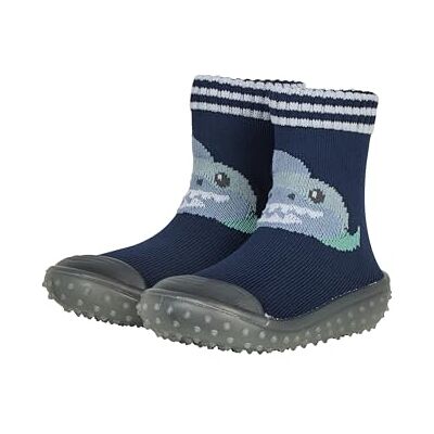 Sterntaler Adventure Socks Hai – Socken mit transparenter profilierter Gummisohle, Hai-Motiv, herausnehmbarer Innensohle zur Größenkontrolle, Sohle mit Noppen, Zehenschutz, Marine, Größe 26 Sterntaler Adventure Socks Hai – Socken mit transparenter profilierter Gummisohle, Hai-Motiv, herausnehmbarer Innensohle zur Größenkontrolle, Sohle mit Noppen, Zehenschutz, Marine, Größe 26