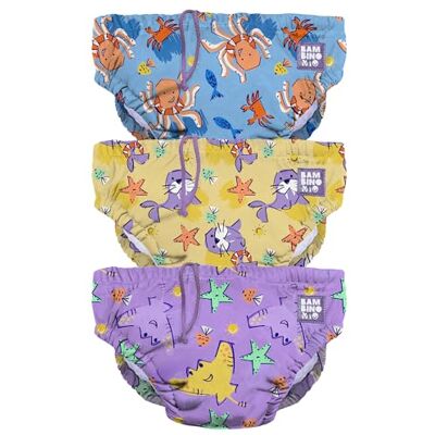 Mitac , Wiederverwendbare Schwimmwindel, 3er-Pack waschbare Stoff-Schwimmwindeln (1-2 Jahre) für Babys und Kleinkinder, Jungen und Mädchen, Strand Freunde Mitac , Wiederverwendbare Schwimmwindel, 3er-Pack waschbare Stoff-Schwimmwindeln (1-2 Jahre) für Babys und Kleinkinder, Jungen und Mädchen, Strand Freunde