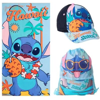 CERDÁ LIFE'S LITTLE MOMENTS Stitch Strand- und Pool-Set mit Handtuch, Hut und Rucksack – Stitch Kinder-Set mit Hut, Handtuch und Tasche, komplettes Sommer für Jungen und Mädchen, ideal für Urlaub und Ausflüge CERDÁ LIFE'S LITTLE MOMENTS Stitch Strand- und Pool-Set mit Handtuch, Hut und Rucksack – Stitch Kinder-Set mit Hut, Handtuch und Tasche, komplettes Sommer für Jungen und Mädchen, ideal für Urlaub und Ausflüge