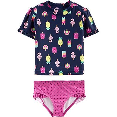 Simple Joys by Carter's Baby-Mädchen 2-Piece Assorted Rashguard Rash-Guard-Set, Marineblau EIS Am Stiel/Rosa Punkte, 3-6 Monate Simple Joys by Carter's Baby-Mädchen 2-Piece Assorted Rashguard Rash-Guard-Set, Marineblau EIS Am Stiel/Rosa Punkte, 3-6 Monate