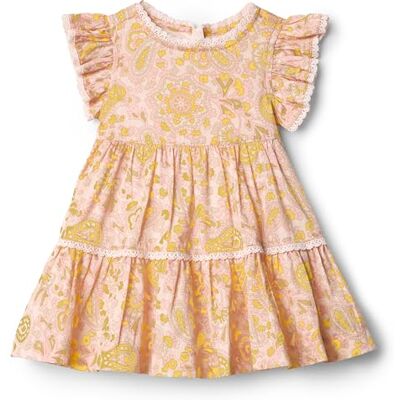 Amazon Essentials x Sofia Grainge Baby Mädchen Lässiges Kleid aus gewebtem Baumwollsatin im Fit-and-Flare-Schnitt, Muschelrosa Verziertes Paisley, 18 Monate Amazon Essentials x Sofia Grainge Baby Mädchen Lässiges Kleid aus gewebtem Baumwollsatin im Fit-and-Flare-Schnitt, Muschelrosa Verziertes Paisley, 18 Monate
