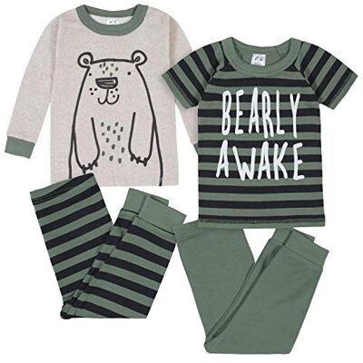 Gerber Baby Jungen 4-teiliges Pyjama-Set, Bärengrau, 12 Monate Gerber Baby Jungen 4-teiliges Pyjama-Set, Bärengrau, 12 Monate