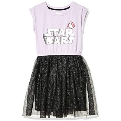 Amazon Essentials Disney Marvel Star Wars Mädchen Tutu-Strickkleider mit kurzen Ärmeln Auslauffarben, Purpur Schwarz Star Wars Logo, 4 Jahre Amazon Essentials Disney Marvel Star Wars Mädchen Tutu-Strickkleider mit kurzen Ärmeln Auslauffarben, Purpur Schwarz Star Wars Logo, 4 Jahre