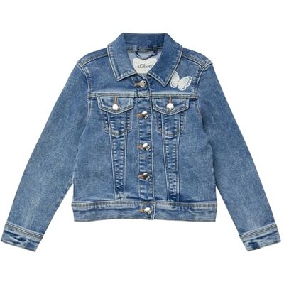 s.Oliver Jeansjacke mit Applikation und Used-Effekt s.Oliver Jeansjacke mit Applikation und Used-Effekt