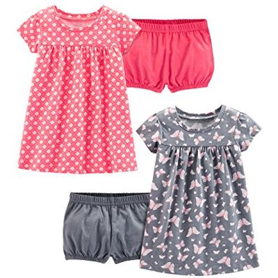 Simple Joys by Carter's Baby-Mädchen Short-Sleeve and Sleeveless Dress Sets, Pack of 2 Lässiges Kleid, Grau Schmetterlinge/Rosa Floral, 12 Monate (2er Pack) Simple Joys by Carter's Baby-Mädchen Short-Sleeve and Sleeveless Dress Sets, Pack of 2 Lässiges Kleid, Grau Schmetterlinge/Rosa Floral, 12 Monate (2er Pack)