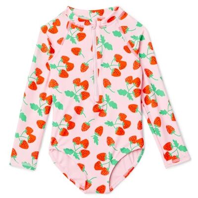Amazon Essentials Mädchen Langärmliger Rashguard-Badeanzug mit Reißverschluss , Rosa Tomatenrot Erdbeeren, 3 Jahre Amazon Essentials Mädchen Langärmliger Rashguard-Badeanzug mit Reißverschluss , Rosa Tomatenrot Erdbeeren, 3 Jahre