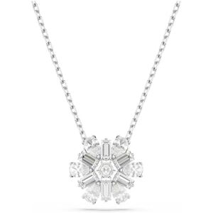 Swarovski Idyllia Halskette, Weiße, Rhodinierte Damenhalskette mit Schneeflocken-Anhänger und Strahlenden Kristallen in Verschiedenen Schliffen Swarovski Idyllia Halskette, Weiße, Rhodinierte Damenhalskette mit Schneeflocken-Anhänger und Strahlenden Kristallen in Verschiedenen Schliffen