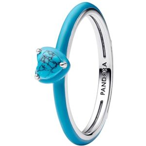 PANDORA Türkisfarbener Herz-Stein Ring aus Sterling-Silber, aus der ME Kollektion, Gr. 58, 193828C01-58 PANDORA Türkisfarbener Herz-Stein Ring aus Sterling-Silber, aus der ME Kollektion, Gr. 58, 193828C01-58