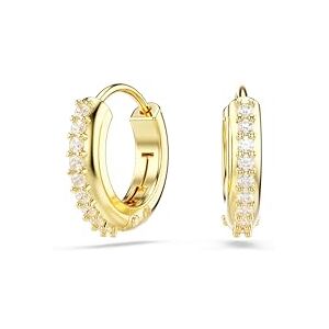Swarovski Matrix Kreolen, Weiße, Vergoldete Ohrringe mit Strahlenden Kristallen im Rundschliff Swarovski Matrix Kreolen, Weiße, Vergoldete Ohrringe mit Strahlenden Kristallen im Rundschliff