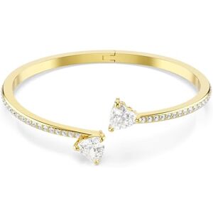 Swarovski Mesmera Armreif, Vergoldeter Damenarmreif mit Zwei Weißen Zirkonia-Herzen und Wonderclick-Verschluss, Armbandlänge: 16 cm, Armbandbreite: 1.8 cm Swarovski Mesmera Armreif, Vergoldeter Damenarmreif mit Zwei Weißen Zirkonia-Herzen und Wonderclick-Verschluss, Armbandlänge: 16 cm, Armbandbreite: 1.8 cm