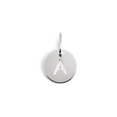 SINGULARU Mini Medallion Letter. Sterlingsilber mit Rhodium-Beschichtung. Schmuck für Damen. Buchstabe A. SINGULARU Mini Medallion Letter. Sterlingsilber mit Rhodium-Beschichtung. Schmuck für Damen. Buchstabe A.