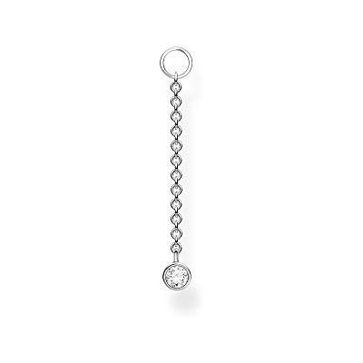 THOMAS SABO Einzel Ohrring Anhänger weißer Stein silber 925 Sterling Silber EP006-051-14 THOMAS SABO Einzel Ohrring Anhänger weißer Stein silber 925 Sterling Silber EP006-051-14