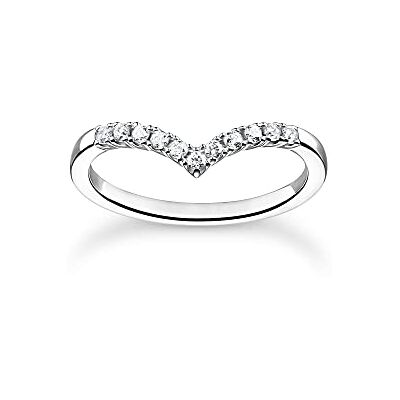 THOMAS SABO Ring V-Form mit weißen Steinen silber 925 Sterlingsilber THOMAS SABO Ring V-Form mit weißen Steinen silber 925 Sterlingsilber