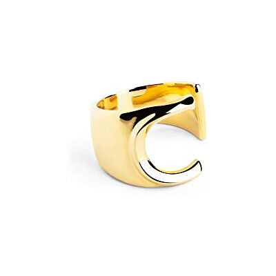 SINGULARU Personalisierter Signet Letter Ring. Messing mit 18 Kt Vergoldeter Beschichtung. Schmuck für Damen. Buchstabe C. SINGULARU Personalisierter Signet Letter Ring. Messing mit 18 Kt Vergoldeter Beschichtung. Schmuck für Damen. Buchstabe C.