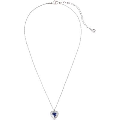 Swarovski One Anhänger, Herzschliff, Pavé, Herz, Blau, Rhodiniert Swarovski One Anhänger, Herzschliff, Pavé, Herz, Blau, Rhodiniert