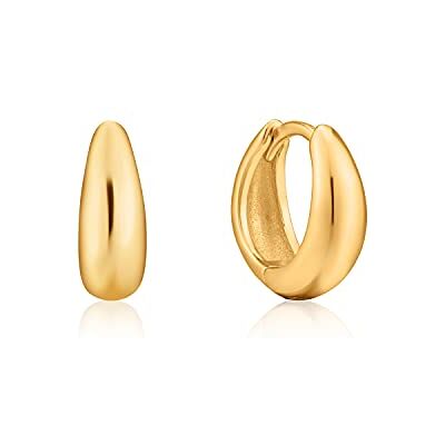 ANIA HAIE Damen Ohrstecker LUXE MINIMALISM Huggie Hoop aus 925 Sterling Silber 14k vergoldet, Länge 11mm, inkl. Geschenkverpackung ANIA HAIE Damen Ohrstecker LUXE MINIMALISM Huggie Hoop aus 925 Sterling Silber 14k vergoldet, Länge 11mm, inkl. Geschenkverpackung