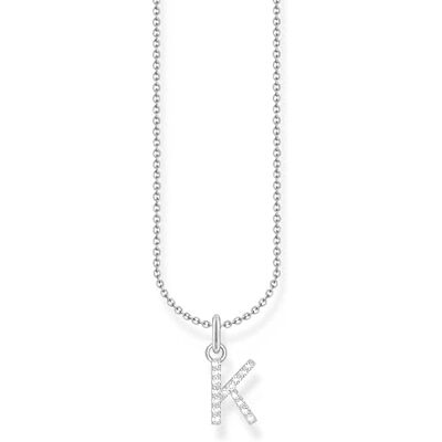THOMAS SABO Kette mit Buchstaben-Anhänger K Silber 925 Sterlingsilber THOMAS SABO Kette mit Buchstaben-Anhänger K Silber 925 Sterlingsilber