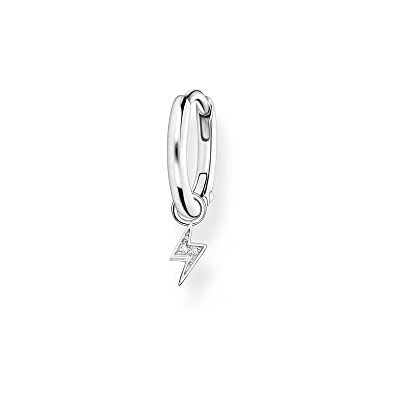 THOMAS SABO Einzel Creole mit Blitz Anhänger silber 925 Sterlingsilber THOMAS SABO Einzel Creole mit Blitz Anhänger silber 925 Sterlingsilber