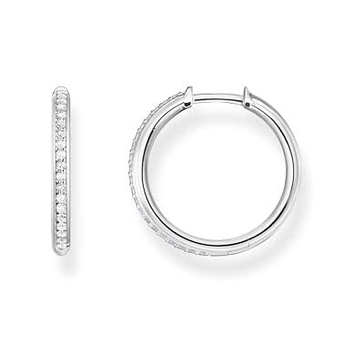 THOMAS SABO Creolen weiße Steine Pavé silber 925 Sterlingsilber THOMAS SABO Creolen weiße Steine Pavé silber 925 Sterlingsilber